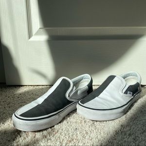 Black & white colorblocked Vans